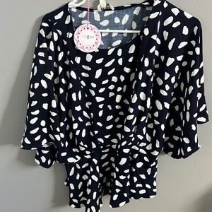 NWT Umgee navy peplum top